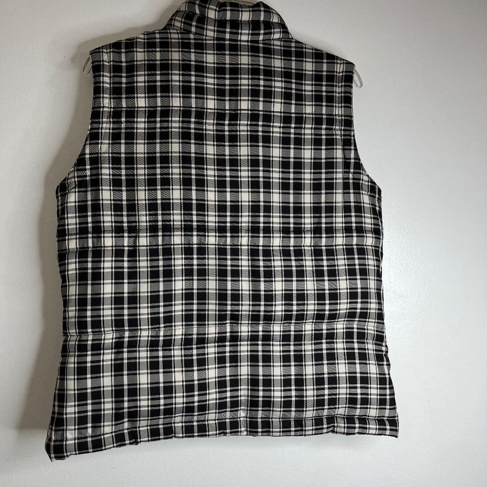 Charter Club Womens Puffer Vest Black Cream Sleeveless Pockets Full Zip Closure - Picture 3 of 9